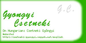 gyongyi csetneki business card
